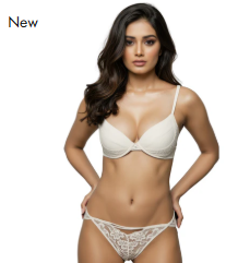 Bra panty set white